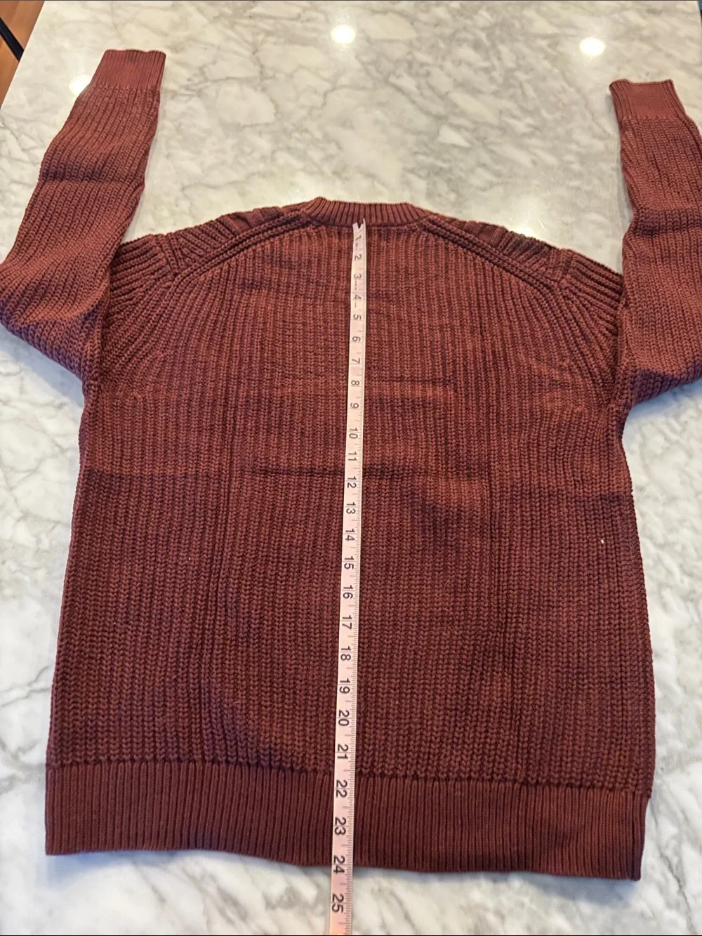 Banana Republic Men's Cable Crewneck Sweater - Rust Brown
